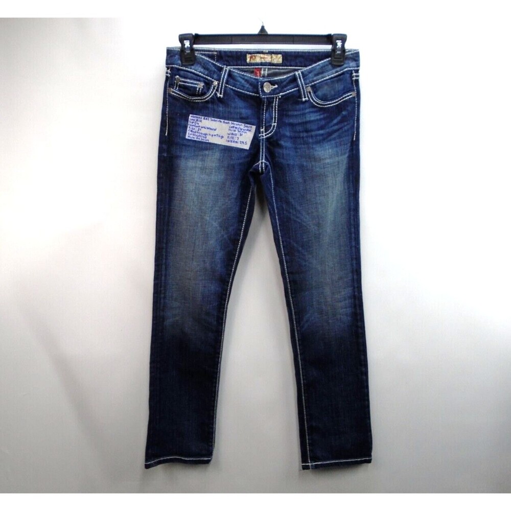 BKE Sabrina Stretch Blue Flap Pockets Distressed Jean Women Size 27 BK30109
